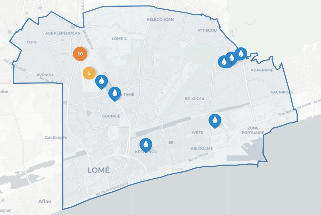 carte fontaine Lomé